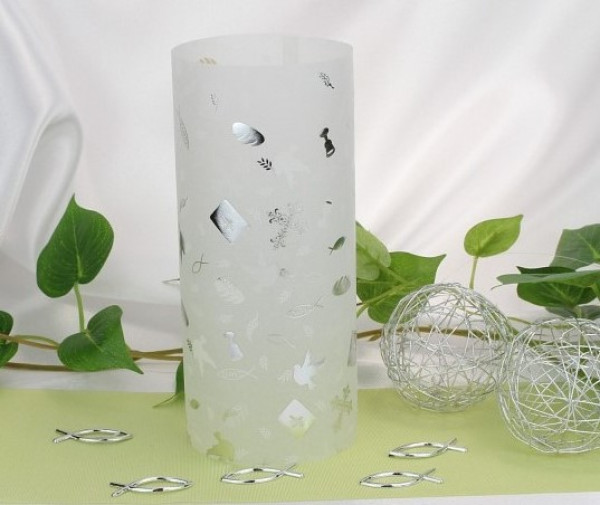 Pergament-Windlicht mit christlichen Symbolen - 2