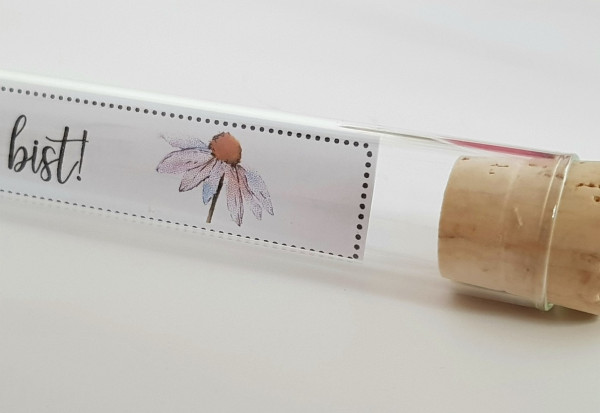 Gastgeschenk - Glasröhrchen mit einem Gänseblümchen - 2