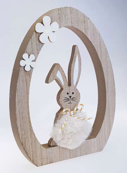 Aufsteller zu Ostern - ein Hase aus Holz im Ei -  4