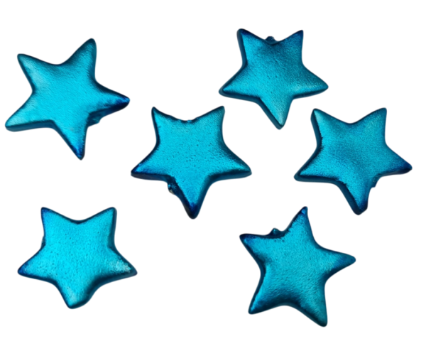 Weihnachtsdeko - 6 eisblaue Streusterne - 1