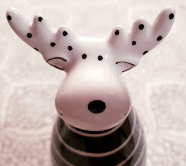 Kleiner Elch aus Keramik mit Pünktchen - 12 cm - 3
