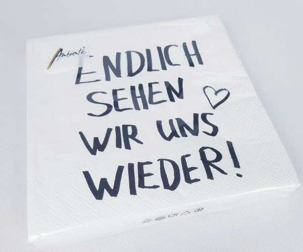 Servietten "Endlich sehen wir uns wieder" - 2