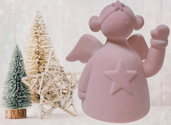 Winkender Engel, Weihnachtsgeschenk, rosa