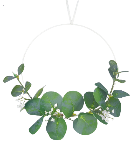 Blumenring, Blumenhänger mit Eukalyptus und Schleierkraut - 1