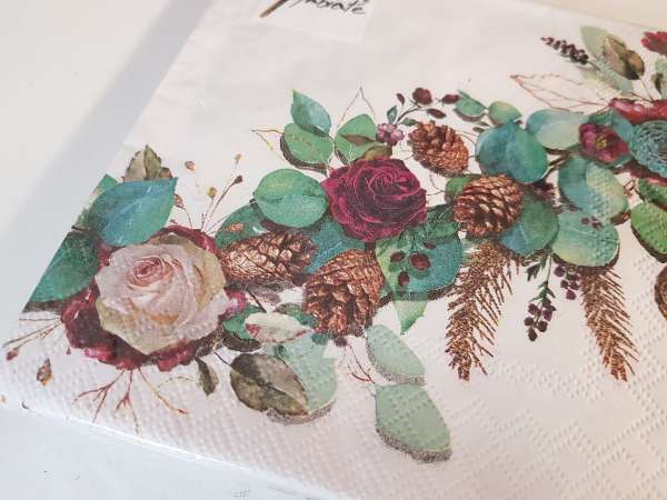 Weihnachtsservietten: "Eucalyptus White", Serviette zu Weihnachten, den Winter - 2 Weihnachtsservietten: "Eucalyptus White", Serviette zu Weihnachten, den Winter - 2