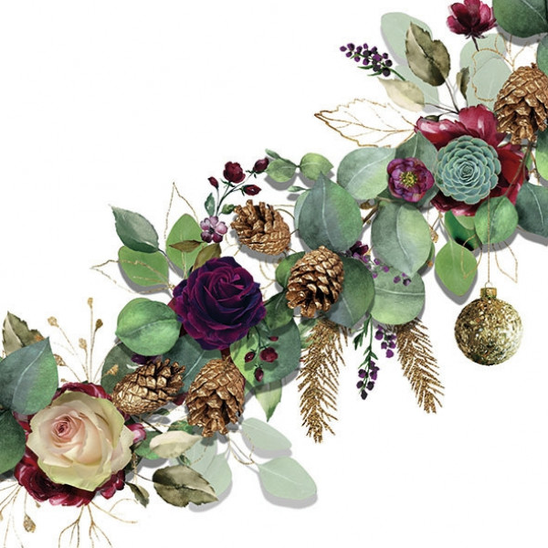 Weihnachtsservietten: "Eucalyptus White", Serviette zu Weihnachten, den Winter - 1 Weihnachtsservietten: "Eucalyptus White", Serviette zu Weihnachten, den Winter - 1
