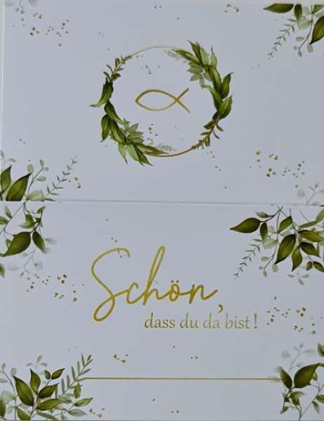 Tischkarte "Schön, dass du da bist" für eine christliche Feier - 3