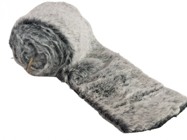 2 m Plüschfell-Band, Tischläufer, 8 cm breit, grau - 1 2 m Plüschfell-Band, Tischläufer, 8 cm breit, grau - 1