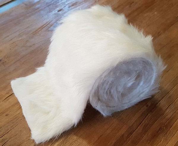 Kunstfell-Band, Tischläufer, 12 cm breit in Weiß - 1 Kunstfell-Band, Tischläufer, 12 cm breit in Weiß - 1