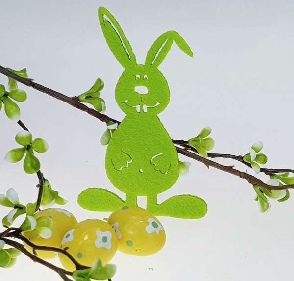 Osterdeko - Hase aus Filz in Grün - 3