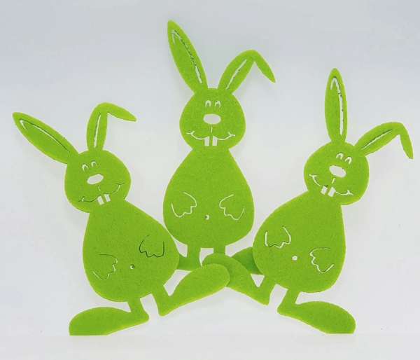 Osterdeko - Hase aus Filz in Grün - 7