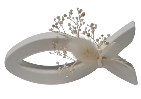 Fisch-Symbol mit Trockenblumen - Gastgeschenk, giveaway - 1 Fisch-Symbol mit Trockenblumen - Gastgeschenk, giveaway - 1