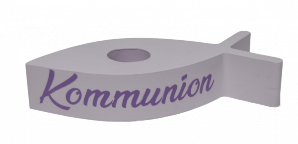 Kerzenhalter Fisch für Kommunion oder Konfirmation - 3