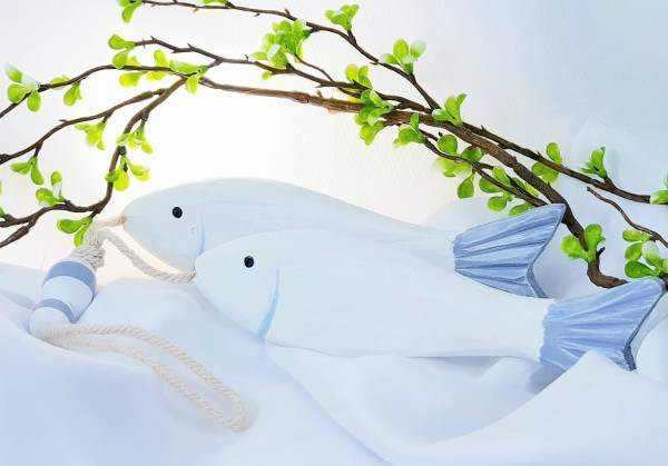 Fische aus Holz für die Deko zur Kommunion, Konfirmation - 2 Fische aus Holz für die Deko zur Kommunion, Konfirmation - 2