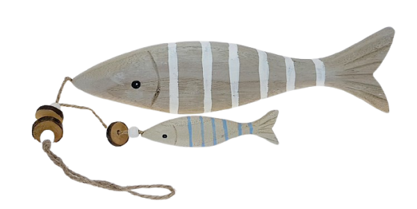 Fischhänger mit 2 Fischen und einer Kordel - 1 Fischhänger mit 2 Fischen und einer Kordel - 1