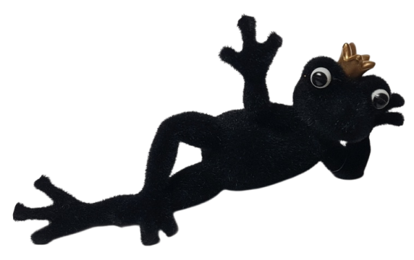 Lustige Froschkönig-Dekofigur als Blickfang auf Sideboard oder Fensterbank