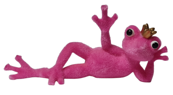 Kantenhocker Hase sitzend, rosa beflockt mit 5 mm Fasern-kantenhocker