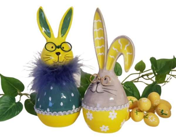 Keramik-Hase "Paulchen" 16,5 cm zur Osterzeit - 3