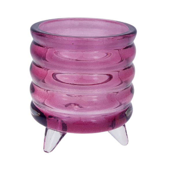Windlicht mit Glasfüßen in der Farbe Malve - 2