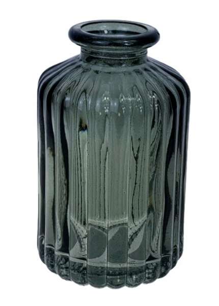 Geriffelte, schwarze Vase in zwei Ausführungen - 2