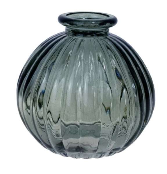 Geriffelte, schwarze Vase in zwei Ausführungen - 4