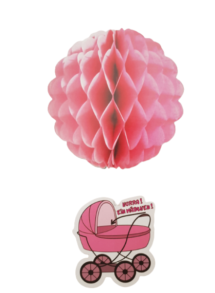 Hänger "Hurra ein Mädchen" - zur Taufe, Babyshower, Babyparty - 1