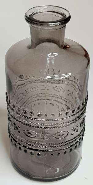 Vase mit Ornamenten 14,5 cm, rauchschwarz - 3