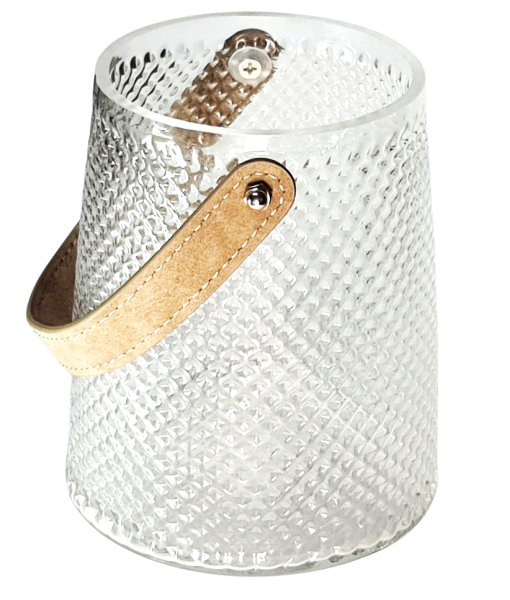 Großes, geriffeltes Windlicht, 18 cm - 1