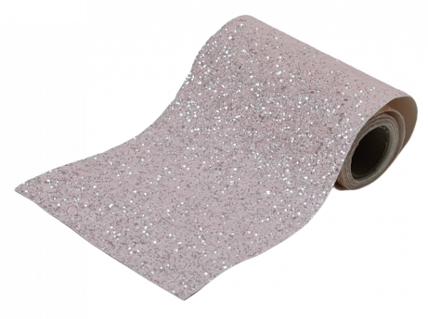 Tischband - 1,4 m Band, Tischläufer rosa mit Glitzer - 3