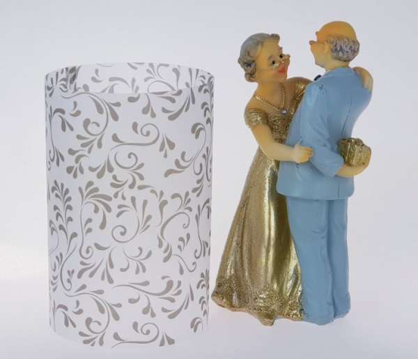 Pergament-Tischlicht mit goldfarbenen Ornamenten - 3 Pergament-Tischlicht mit goldfarbenen Ornamenten - 3