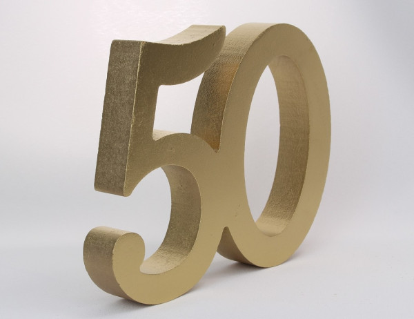 Godene 50 Aufsteller zur Goldhochzeit, Seitenansicht