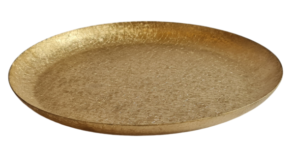 Teller rund 25 cm in Gold mit Struktur - 3 Teller rund 25 cm in Gold mit Struktur - 3