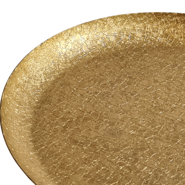 Teller rund 25 cm in Gold mit Struktur - 2 Teller rund 25 cm in Gold mit Struktur - 2