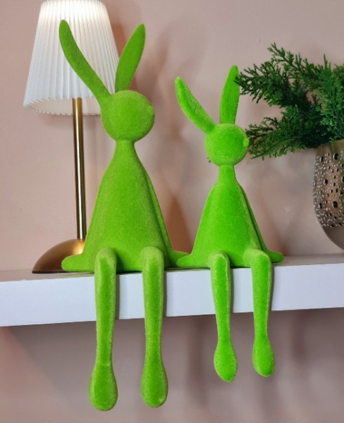 Sitzender Osterhase – Beflockte Dekofigur in 4 Farben - 3