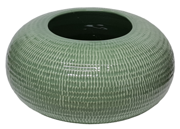 Salbeigrüne Vase aus Keramik, 25 cm für Ihre Wohndeko, Raumdeko - 1 Salbeigrüne Vase aus Keramik, 25 cm für Ihre Wohndeko, Raumdeko - 1