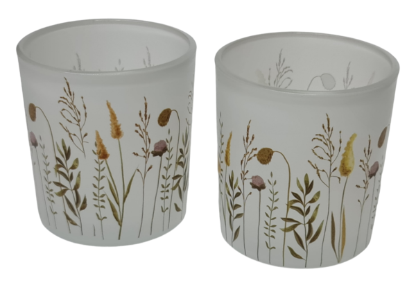 Windlichtglas mit bunten Blumen - 4 Windlichtglas mit bunten Blumen - 4