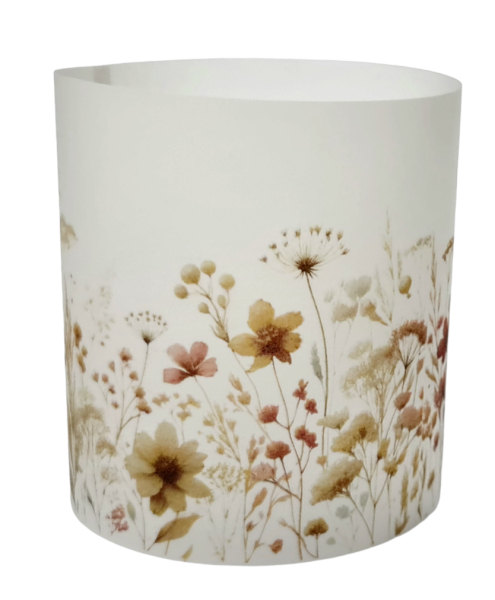 Pergament-Windlicht, "Wildblumen" im Boho-Style - 1 Pergament-Windlicht, "Wildblumen" im Boho-Style - 1