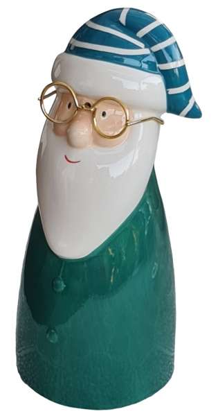 Ein Keramik-Weihnachtsmann in Grüntönen und mit einer Brille für Ihre Weihnachtsdekoration - 7 Ein Keramik-Weihnachtsmann in Grüntönen und mit einer Brille für Ihre Weihnachtsdekoration - 7