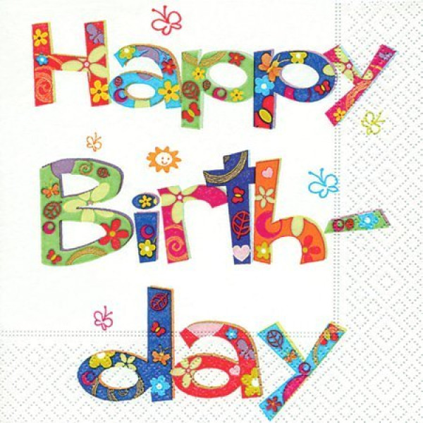 Geburtstagsservietten Happy Birthday Geburtstagsservietten Happy Birthday