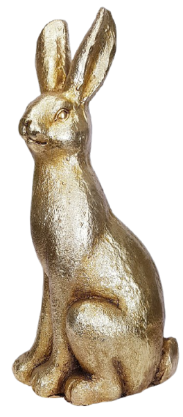 Großer Hase in Gold. Osterhase als Osterdeko.- 1 Großer Hase in Gold. Osterhase als Osterdeko.- 1