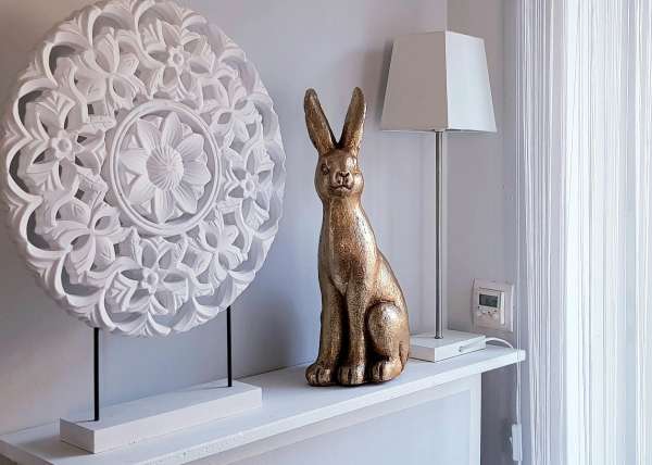 Großer Hase in Gold. Osterhase als Osterdeko - 4 Großer Hase in Gold. Osterhase als Osterdeko - 4