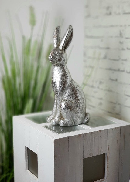 Großer Hase in Silber. Osterdeko, Tischdeko zu Ostern - 2 Großer Hase in Silber. Osterdeko, Tischdeko zu Ostern - 2
