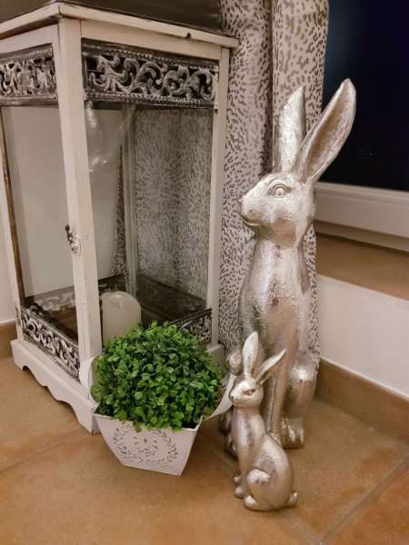 XXL Hase in Silber, 42 cm XXL Hase in Silber, 42 cm