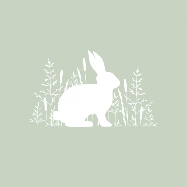 Servietten "Pure Easter" - schöne Osterservietten mit einem Hasenmotiv in der Farbe Grün - 1