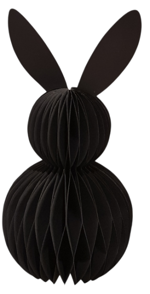 Hasenhänger, Wabenhase aus Papier, 16 cm, schwarz - 1 Hasenhänger, Wabenhase aus Papier, 16 cm, schwarz - 1