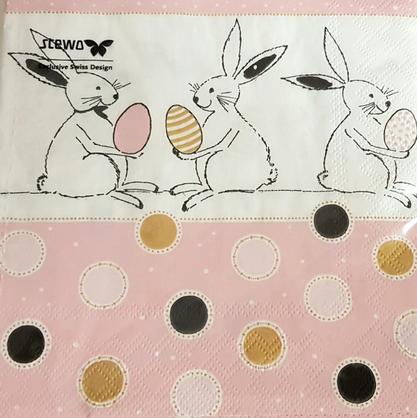 Servietten "lovely bunny" - süße Osterservietten mit Osterhasen - 1