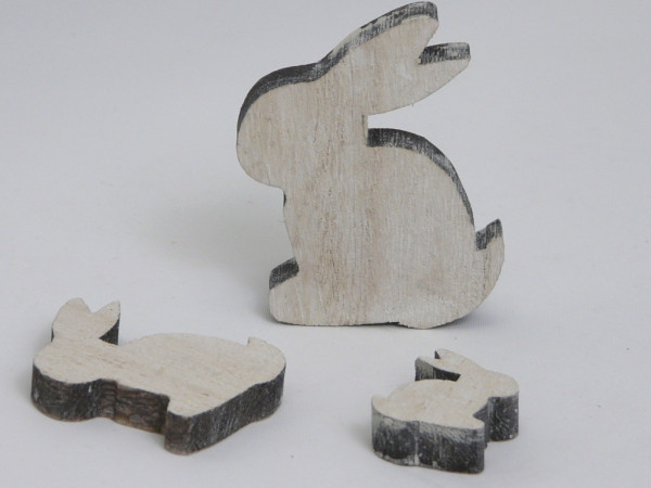 Osterdeko - Hasenfamilie aus Holz. Tischdeko-online zum Osterfest 5