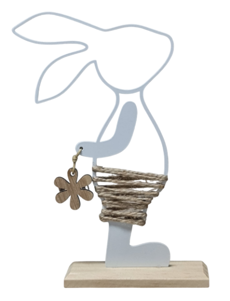 Hasenpärchen aus Metall, 19 cm - als Osterdeko - 3 Hasenpärchen aus Metall, 19 cm - als Osterdeko - 3