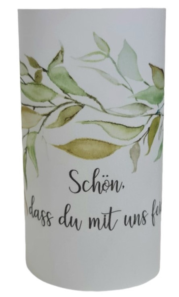 Pergament-Windlicht, Herbsttag mit Herbstblättern in Aquarell - 1 Pergament-Windlicht, Herbsttag mit Herbstblättern in Aquarell - 1
