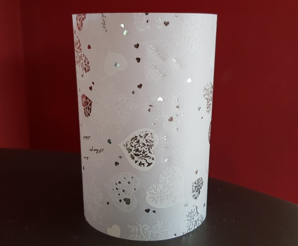 Pergament-Windlicht, Tischlicht mit großen Herzen - 5 Pergament-Windlicht, Tischlicht mit großen Herzen - 5
